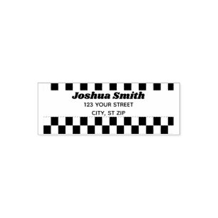 Black and White Checker Flag Self-inking Stamp