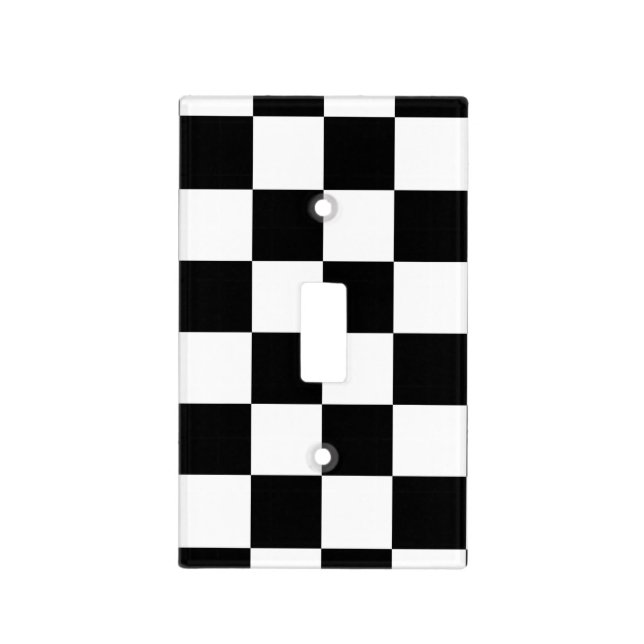 Black and White Checker Light Switch Cover (Front)