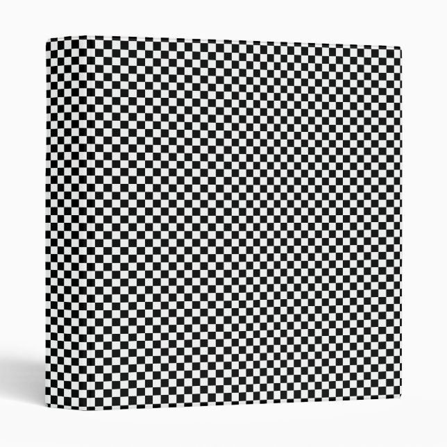 Black and White Checker Pattern Binder (Front/Spine)