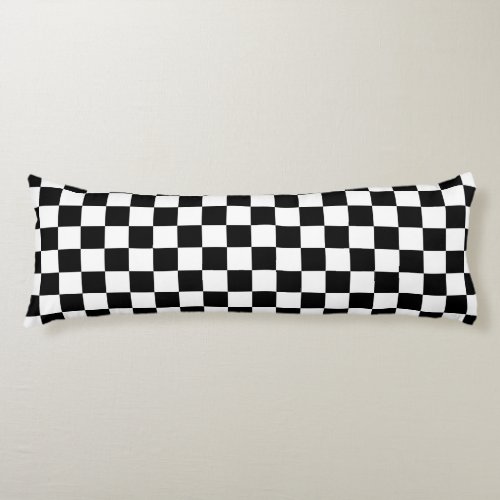 Black and white checker pattern body pillow