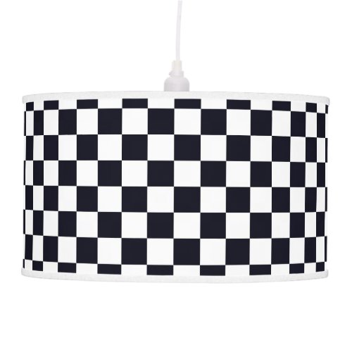 Black and White Checker Pattern Ceiling Lamp