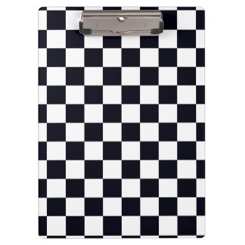 Black And White Checker Pattern Clipboard by FantabulousPatterns at Zazzle