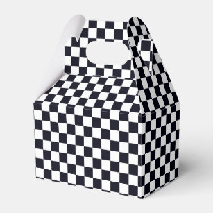 Black and White Checkered Empty Favour Boxes 8 Boxes Check Party Supplies 