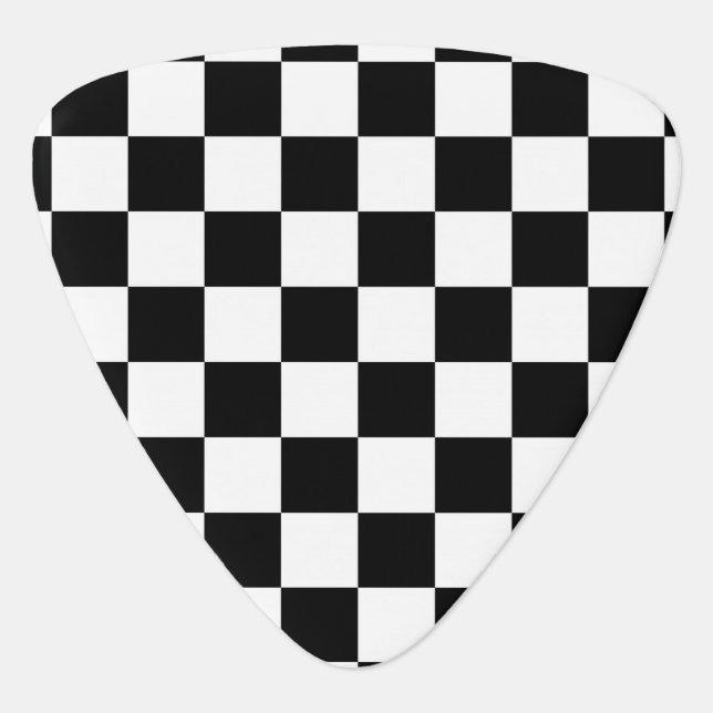 black and white checker pattern guitar pick (Front)