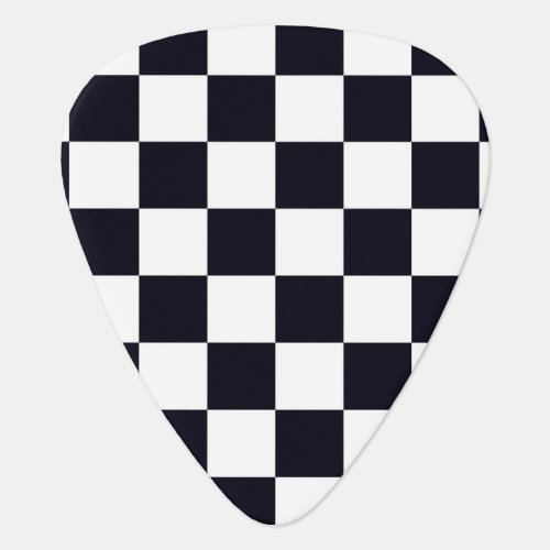 Black and White Checker Pattern Guitar Pick