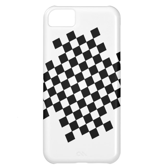 Black and White Checker Pattern iPhone Case (Back)