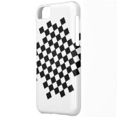 Black and White Checker Pattern iPhone Case (Back Left)