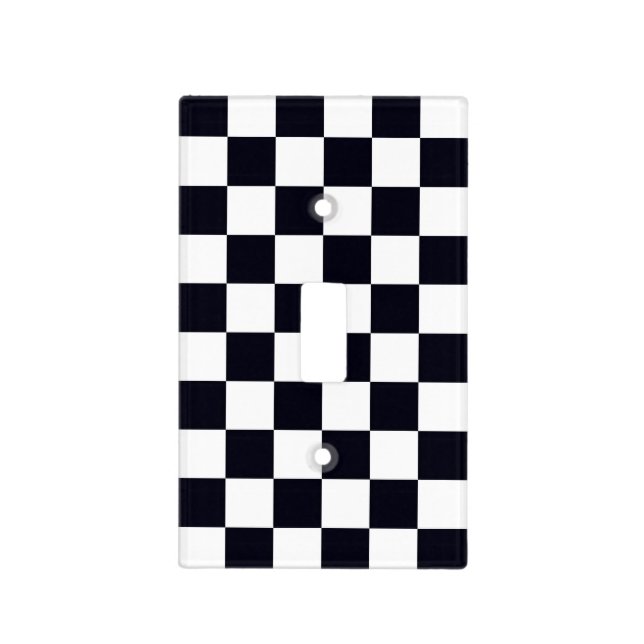 Black and White Checker Pattern Light Switch Cover (Front)