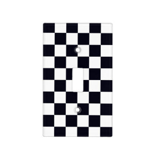 Black and White Checker Pattern Light Switch Cover
