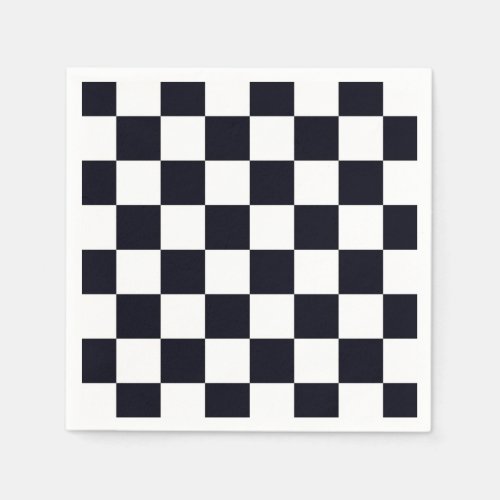Black and White Checker Pattern Napkins