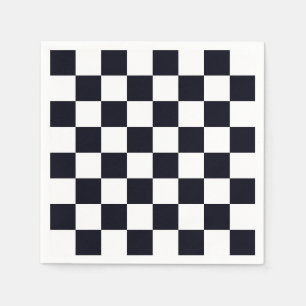 Black and White Checker Pattern Napkins
