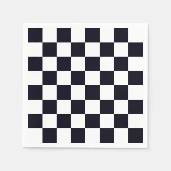 Black And White Checker Pattern Napkins by FantabulousPatterns at Zazzle
