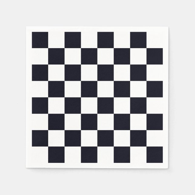 Black and White Checker Pattern Napkins (Front)