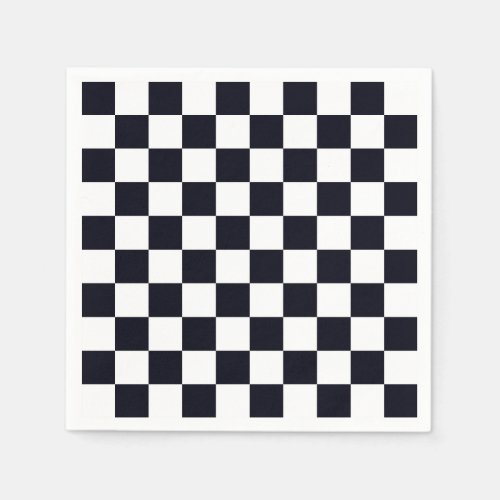 Black and White Checker Pattern Paper Napkins