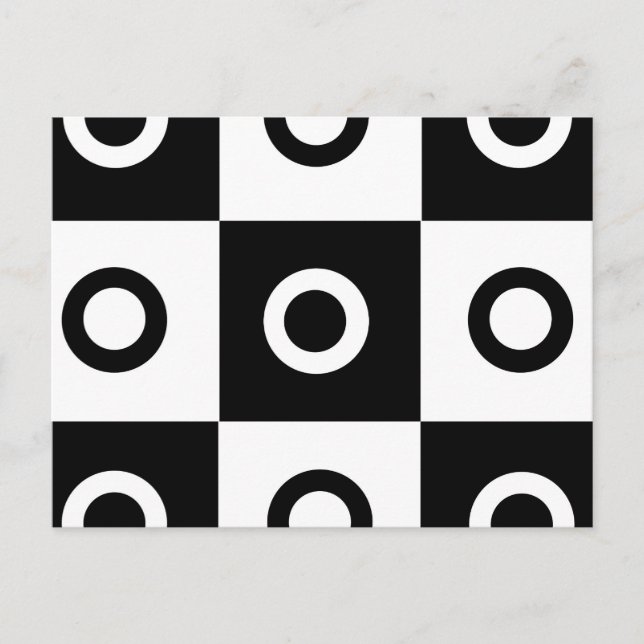 Black and white checker pattern postcard (Front)