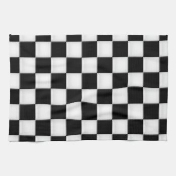 Black And White Checker Patterns Kitchen Towel by weddingsNthings at Zazzle