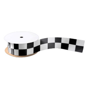 Black and White Checker Satin Ribbon