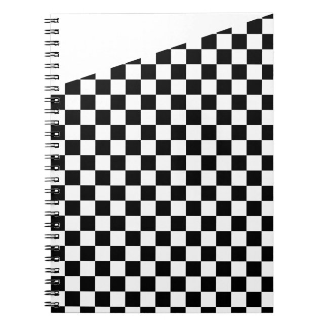 Black and White Checker Slanted Top Notebook (Front)