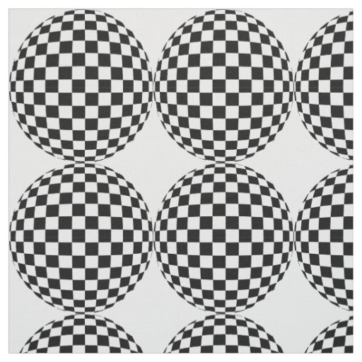 black and white checker spheres fabric