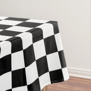 Black and White Checker Tablecloth