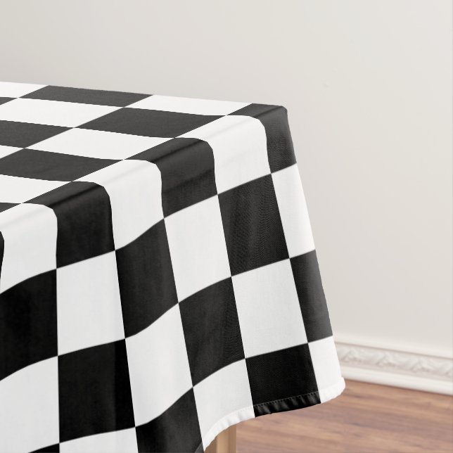 Black and White Checker Tablecloth (In Situ)