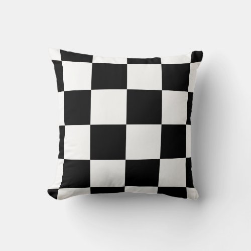 Black and White Checker Throw Pillow