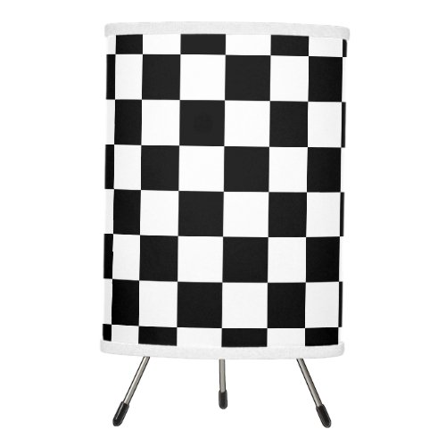 Black and White Checker Tripod Lamp