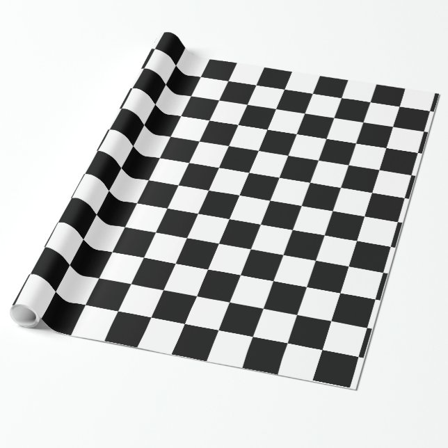 Black and White Checker Wrapping Paper (Unrolled)