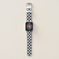 Black and White Checkerboard Apple Watch Band