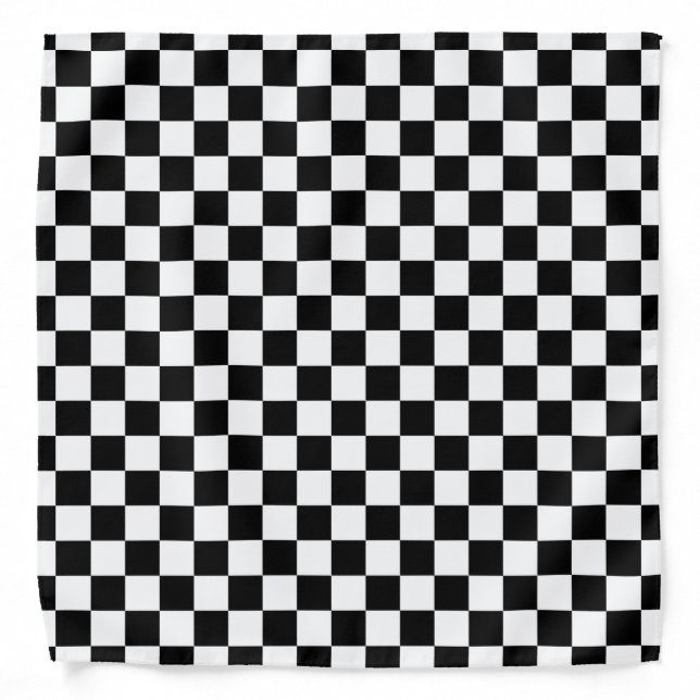 Black and White Checkerboard Bandana (Front)