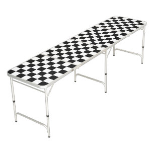 Black and White Checkerboard Beer Pong Table