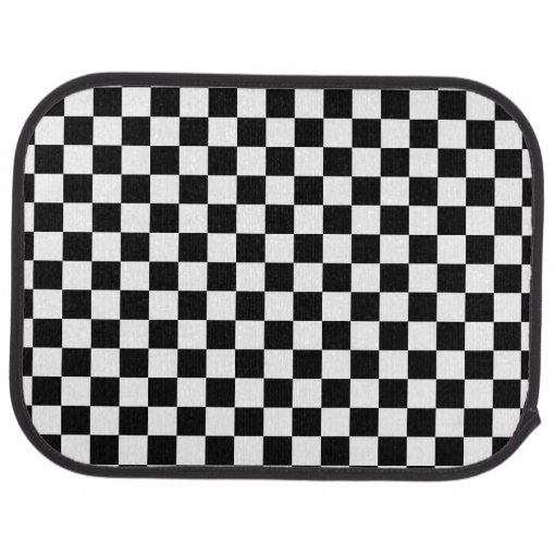 Black and White Checkerboard Car Mat | Zazzle