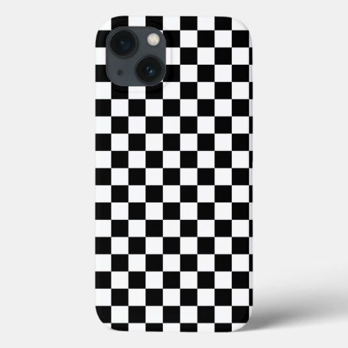 Black and White Checkerboard iPhone 13 Case