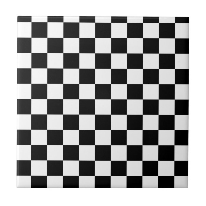 Black and White  Checkerboard Ceramic Tiles