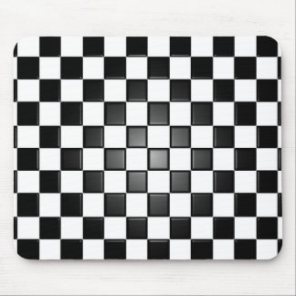 Black And White Checkerboard Check Mousepad