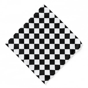 Black And White Checkerboard Checkered Flag Design Bandana