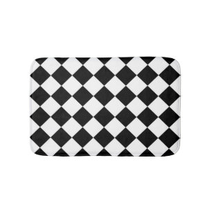 Black And White Checkerboard Checkered Flag Design Bath Mat