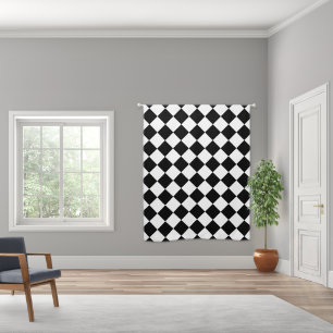 Black And White Checkerboard Checkered Flag Design Blackout Curtains