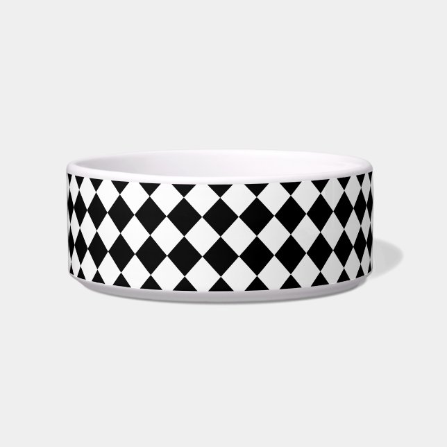 Black And White Checkerboard Checkered Flag Design Bowl (Front)