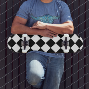 Black And White Checkerboard Checkered Flag Design Skateboard