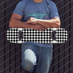 Black And White Checkerboard Checkered Flag Design Skateboard
