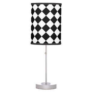 Black And White Checkerboard Checkered Flag Design Table Lamp