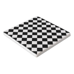 Black And White Checkerboard Checkered Flag Design Trivet