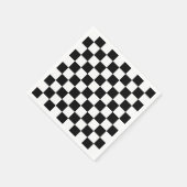 Black and White Checkerboard Checkered Flag Napkins (Corner)