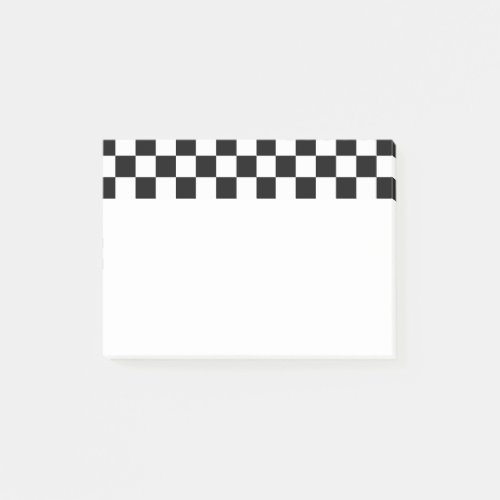 Black and White Checkerboard Checkered Flag Post_it Notes