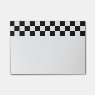 Black and White Checkerboard Checkered Flag Post-it Notes