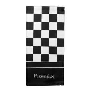 Black and White Checkerboard Cloth Napkin