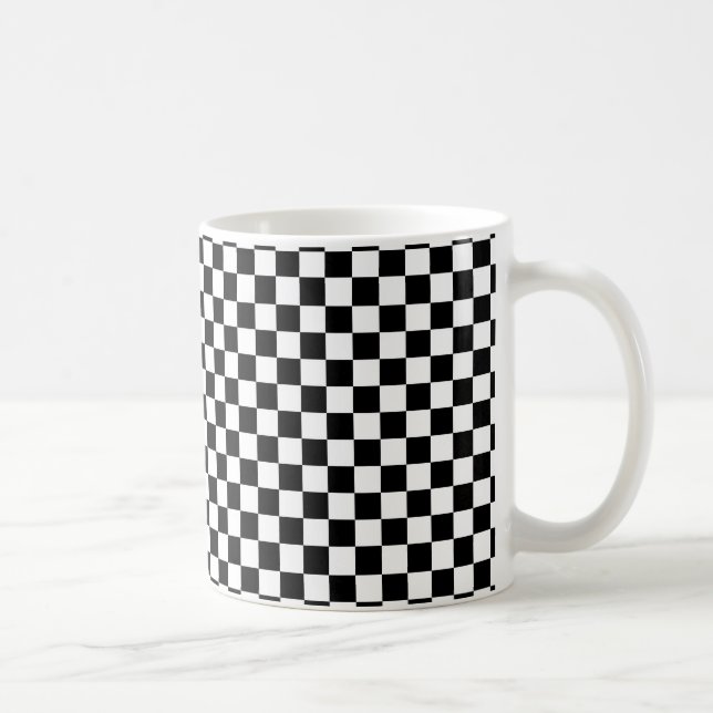 Black and White Checkerboard Coffee Mug (Right)