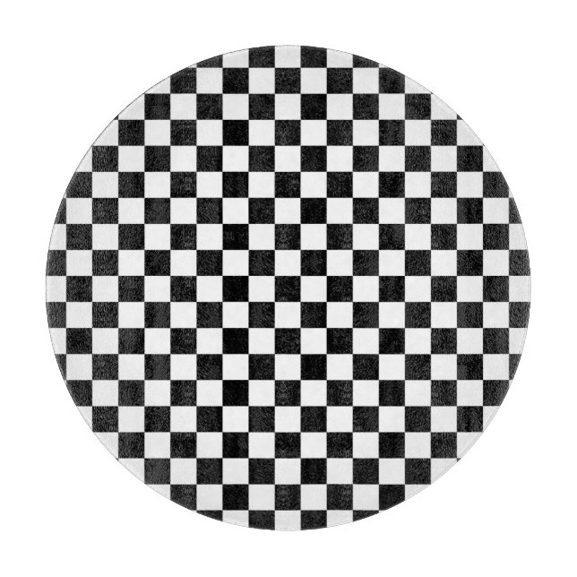 Black and White Checkerboard Cutting Board (Front)