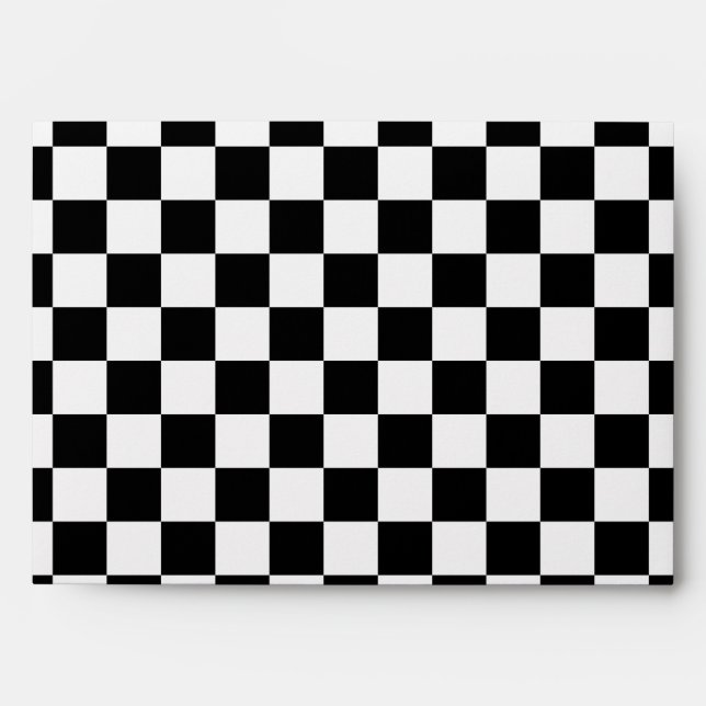 Black and White Checkerboard Envelope (Front)